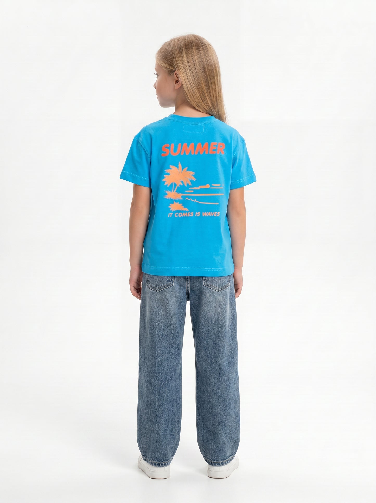 Back Print T-Shirt Cotton Regular Fit - seven kids