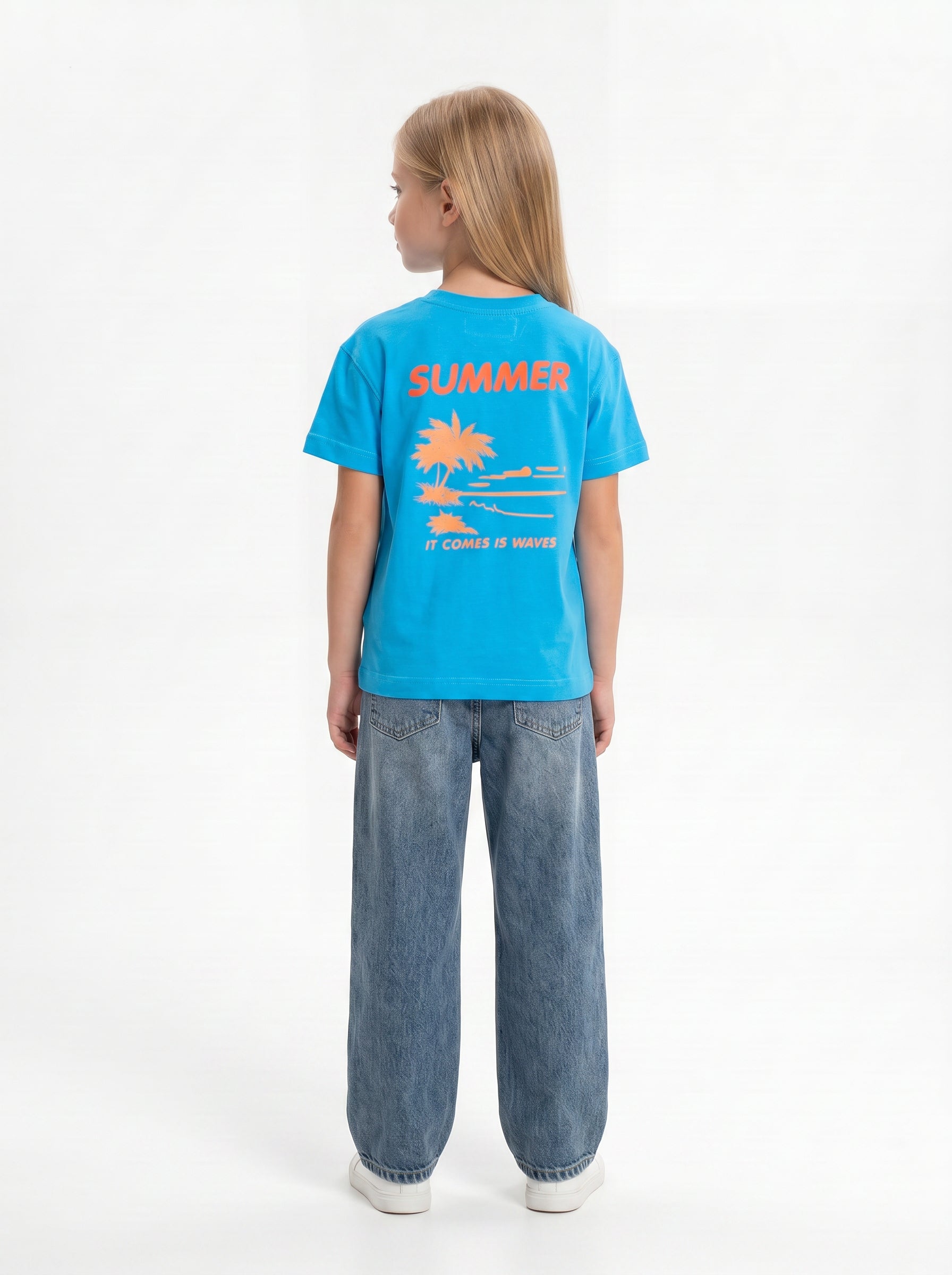Back Print T-Shirt Cotton Regular Fit - seven kids