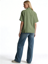Boxy Textured Seersucker Bowling Shirt - 1932