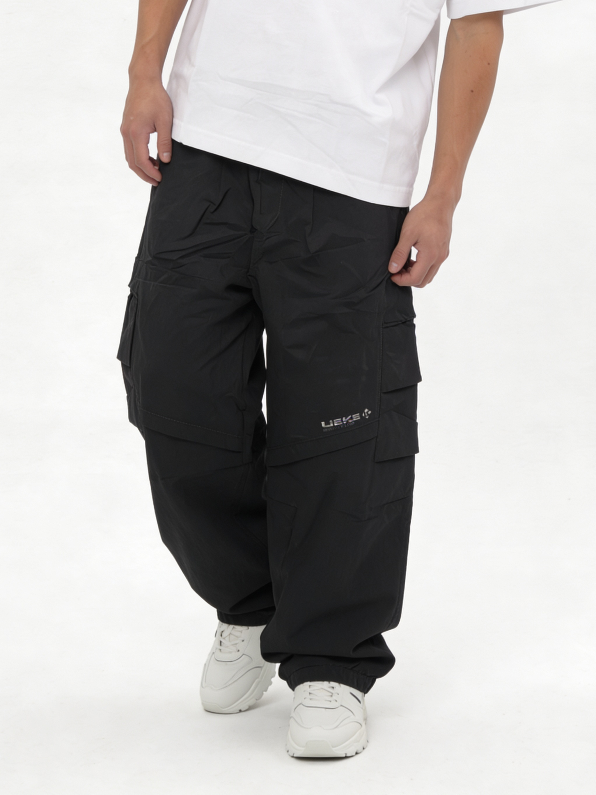 Relaxed Wide-Leg Technical Nylon Cargo Trousers - jex
